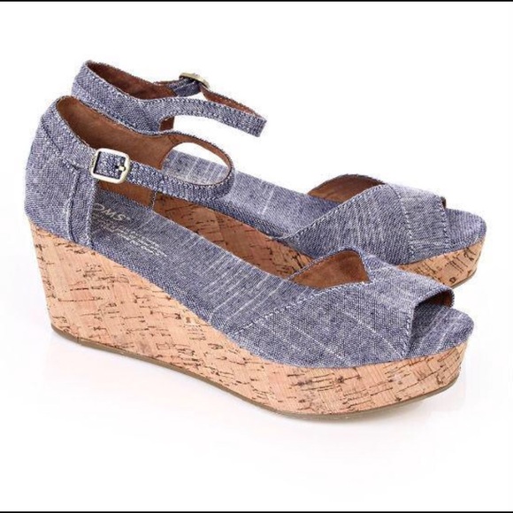 Toms denim wedges Clearance